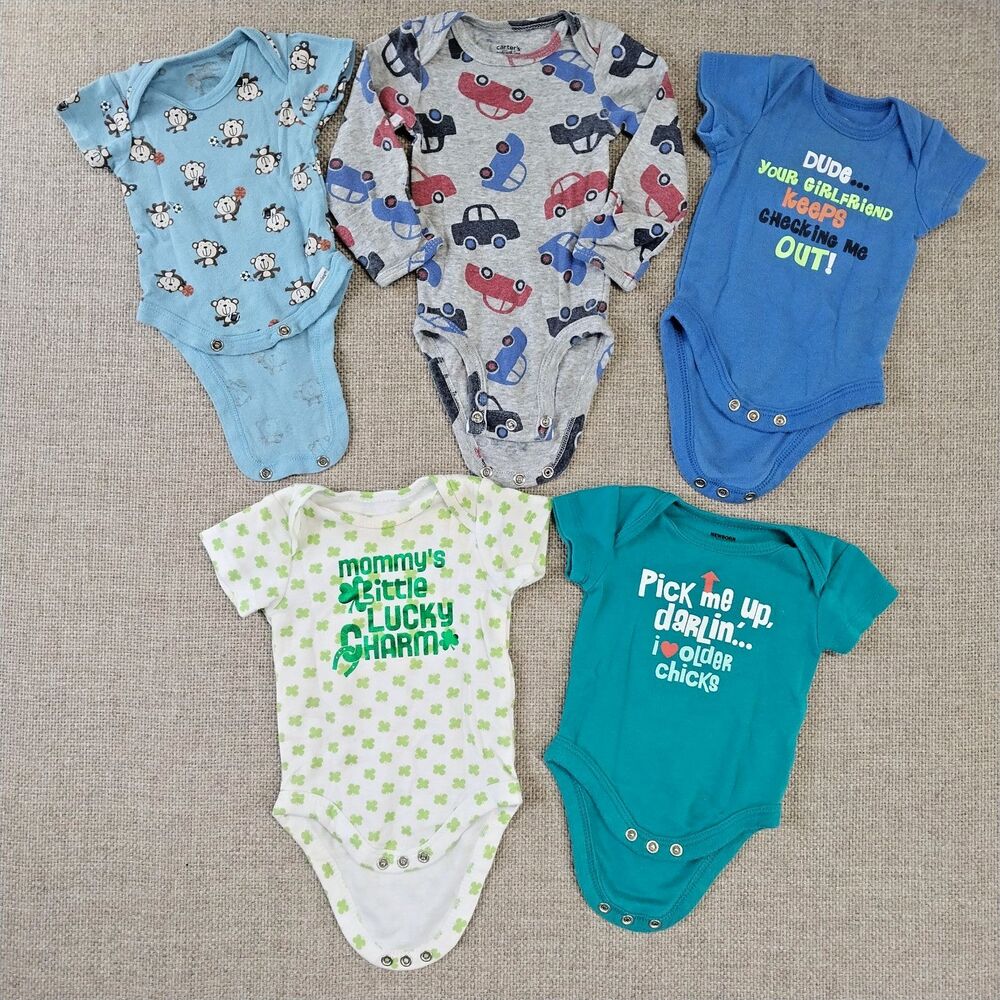 Baby Infant Boy Clothing Bundle Bodysuit Variety Of Colors 10 Pieces Newborn #15